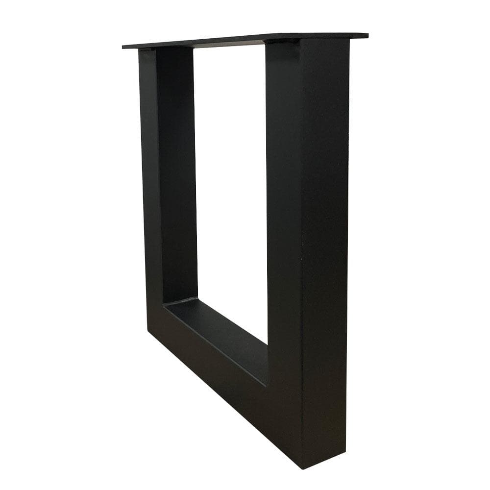 Stalen U tafelpoot zwart 38 bij 6 cm en hoogte 43 cm  (6 x 6 cm) - 2 stuks