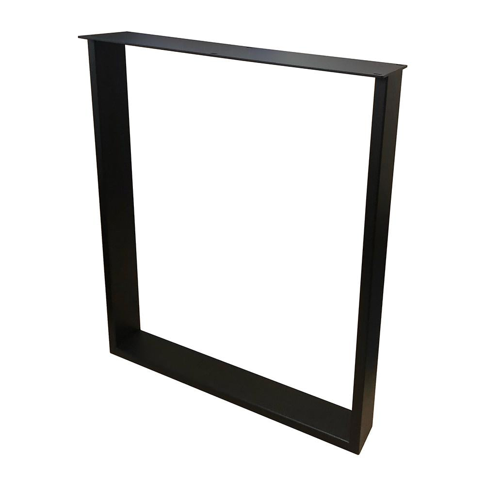 Stalen U bureaupoot zwart 60 bij 8 cm en hoogte 72 cm  (2 x 8 cm)