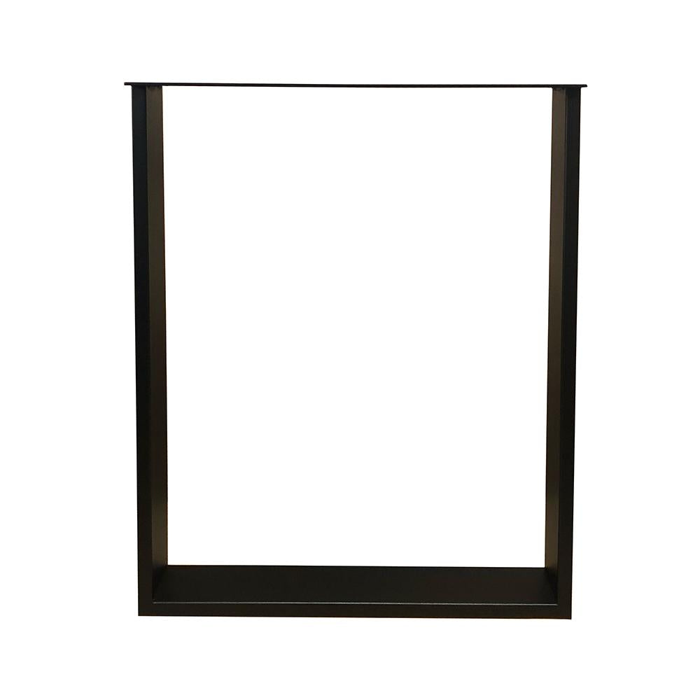 Stalen U bureaupoot zwart 60 bij 8 cm en hoogte 72 cm  (2 x 8 cm)
