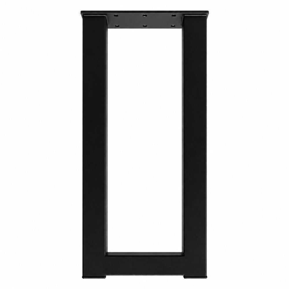 Stalen U tafelpoot zwart 30 bij 6 cm en hoogte 75 cm  (6 x 6 cm)