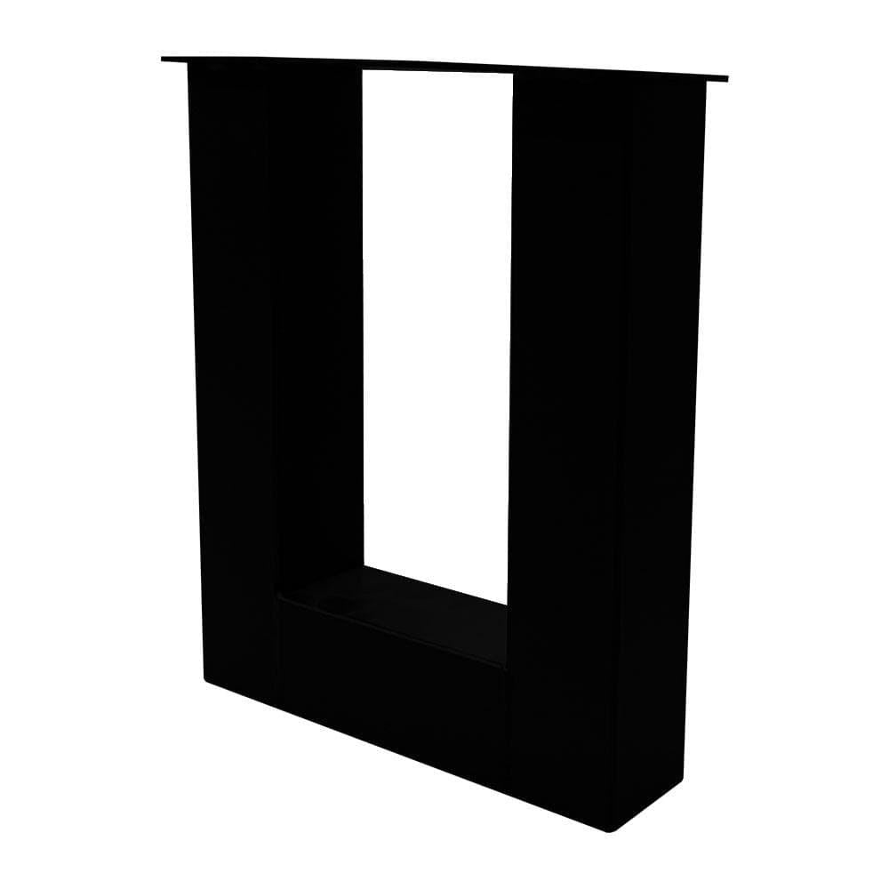 Stalen U tafelpoot zwart 36 bij 8 cm en hoogte 40 cm  (8 x 8 cm) - 2 stuks