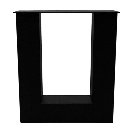 Stalen U tafelpoot zwart 38 bij 8 cm en hoogte 43 cm  (8 x 8 cm) - 2 stuks