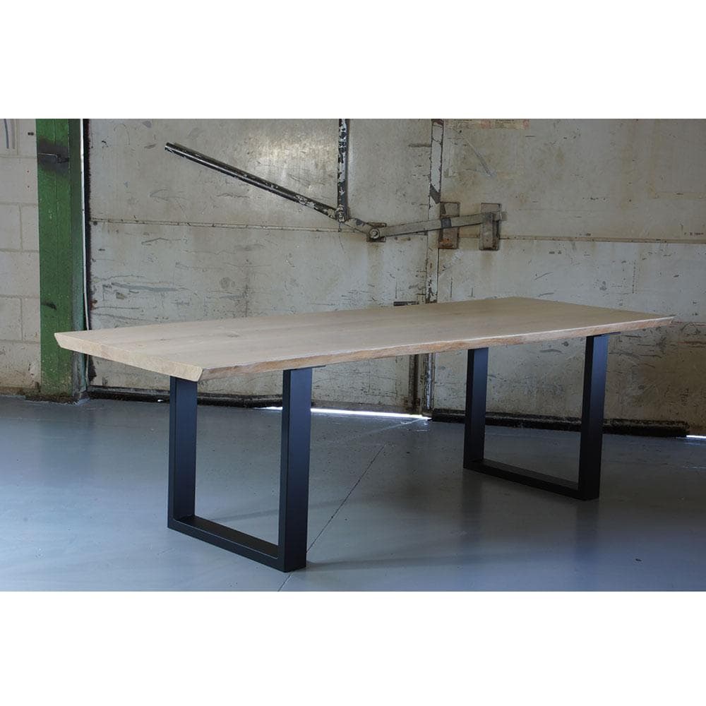 Stalen U tafelpoot 76 bij 10 cm en hoogte 72 cm zwart (4 x 10 cm)