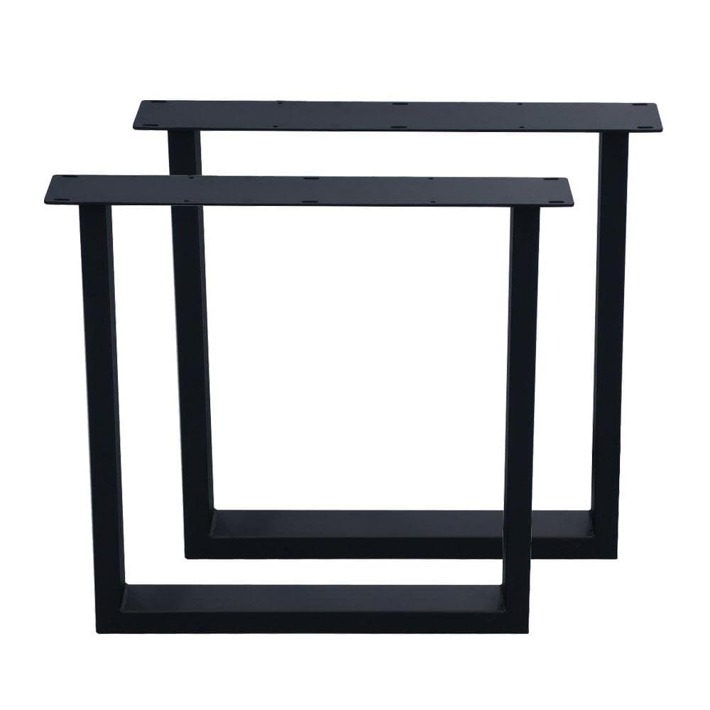 Stalen U tafelpoot zwart 76 bij 10 cm en hoogte 72 cm  (4 x 10 cm) - 2 stuks
