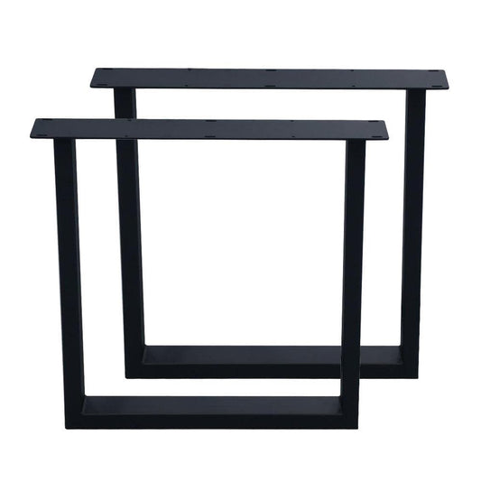 Stalen U tafelpoot zwart 76 bij 10 cm en hoogte 72 cm  (4 x 10 cm) - 2 stuks