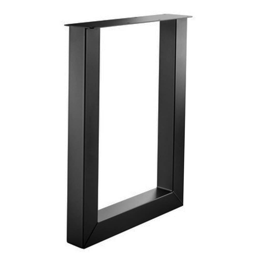 Stalen U tafelpoot zwart 78 bij 10 cm en hoogte 105 cm  (10 x 10 cm)