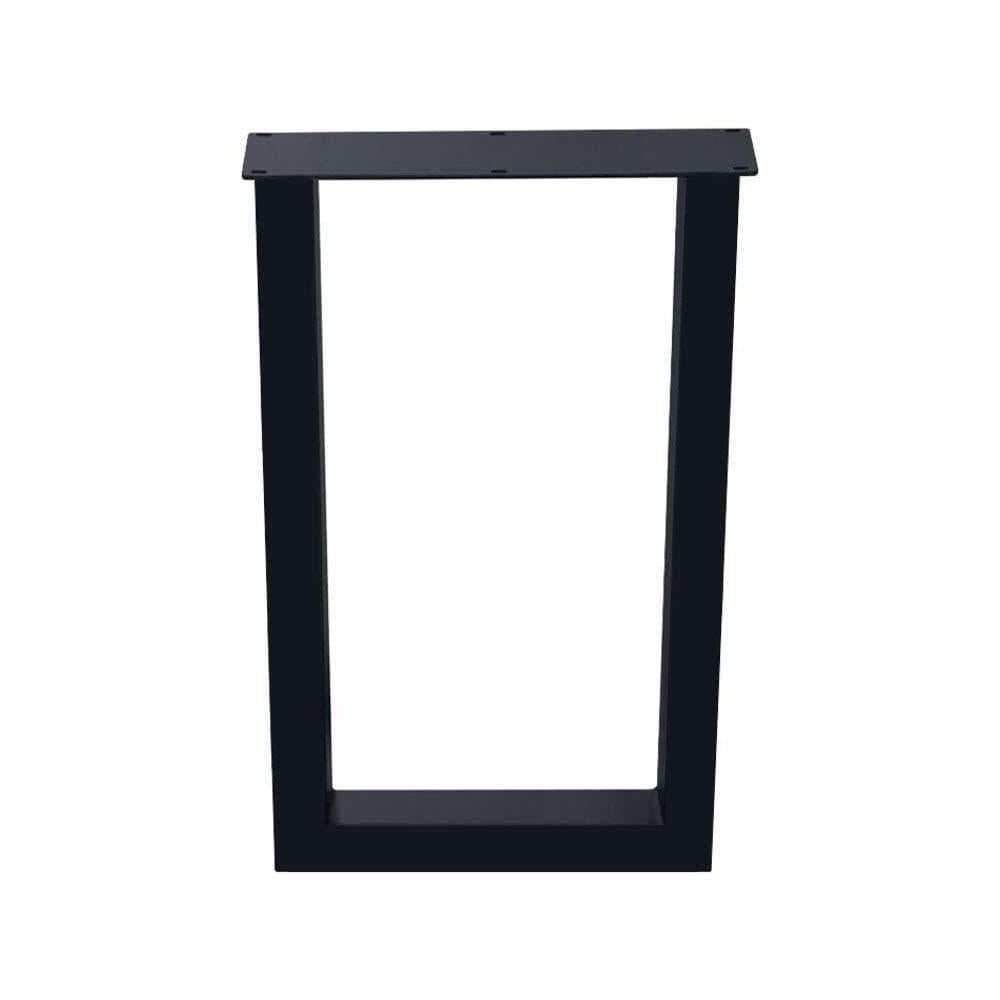 Stalen U tafelpoot zwart 60 bij 8 cm en hoogte 105 cm  (8 x 8 cm)