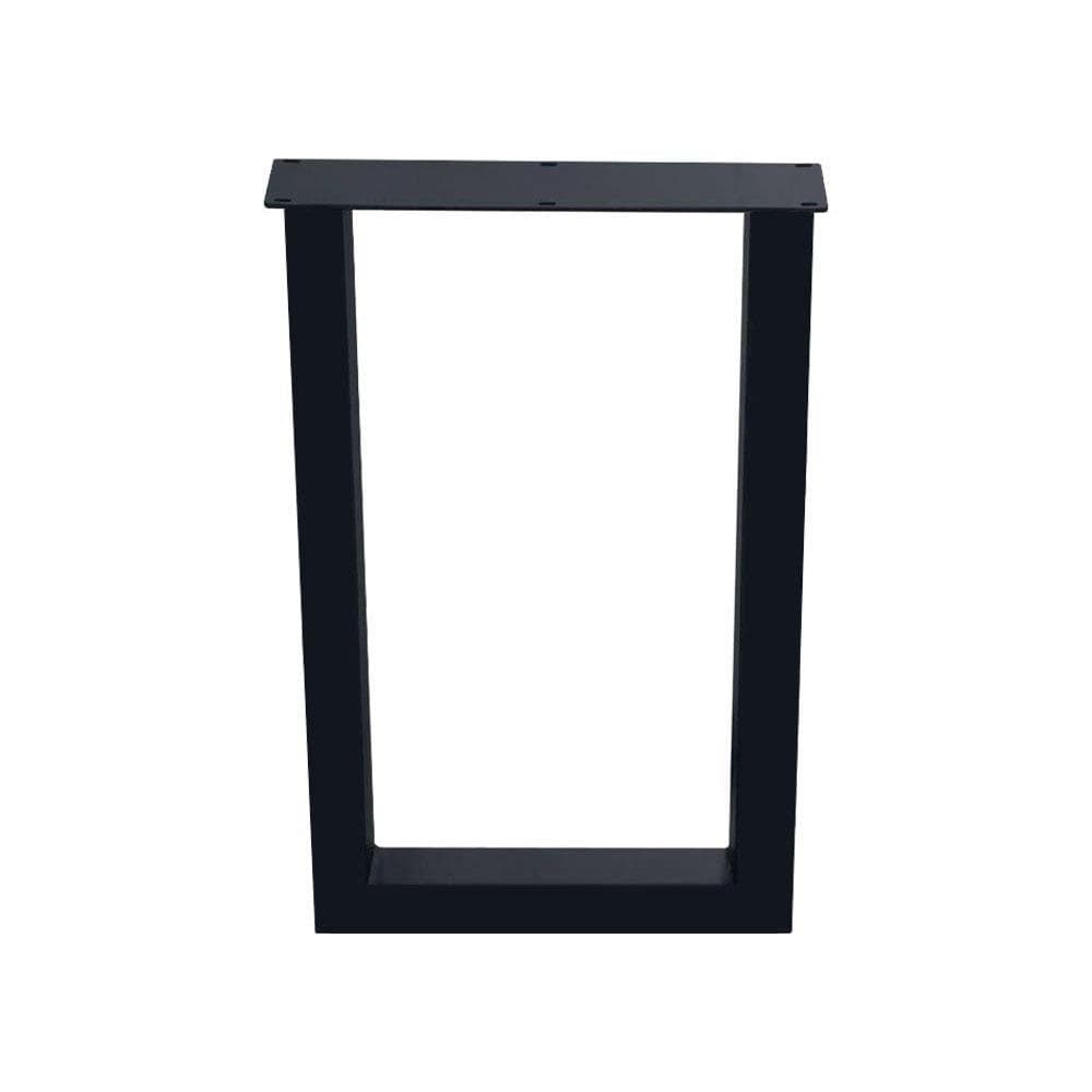Stalen U tafelpoot zwart 60 bij 8 cm en hoogte 90 cm  (8 x 8 cm)