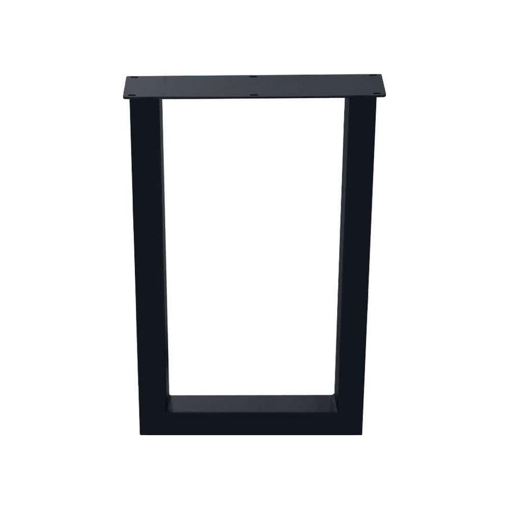 Stalen U tafelpoot zwart 60 bij 8 cm en hoogte 90 cm  (8 x 8 cm)