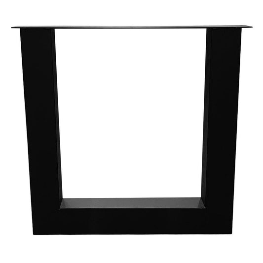 Stalen U tafelpoot zwart 76 bij 10 cm en hoogte 72 cm  (10 x 10 cm)