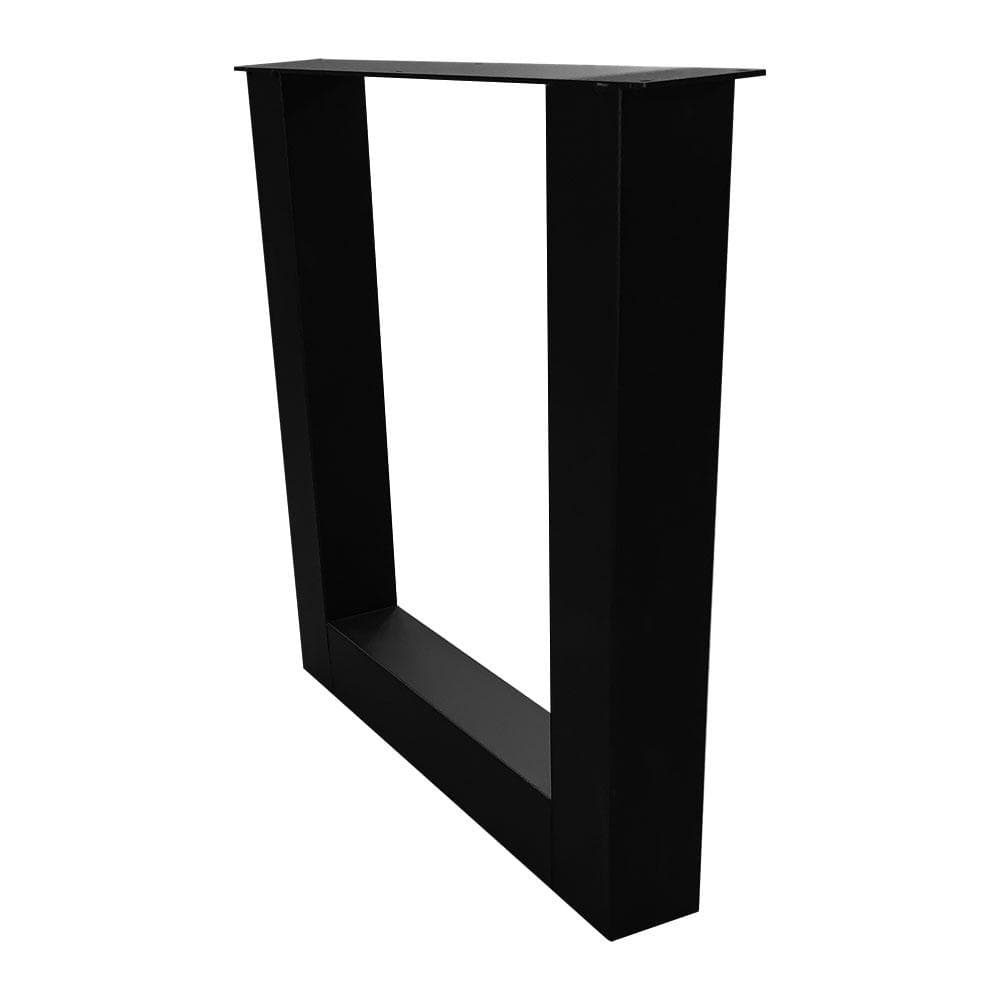 Stalen U tafelpoot zwart 76 bij 10 cm en hoogte 72 cm  (10 x 10 cm)