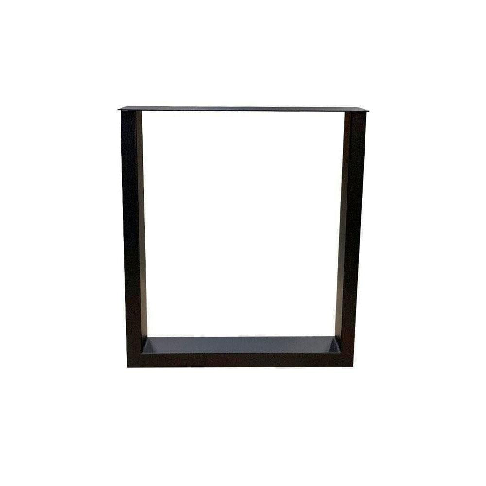 Stalen U tafelpoot zwart 70 bij 8 cm en hoogte 72 cm  (8 x 4 cm)