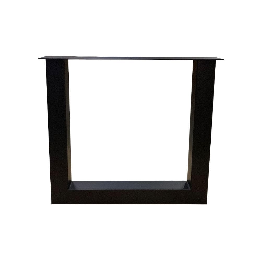 Stalen U tafelpoot zwart 76 bij 8 cm en hoogte 72 cm  (8 x 8 cm)