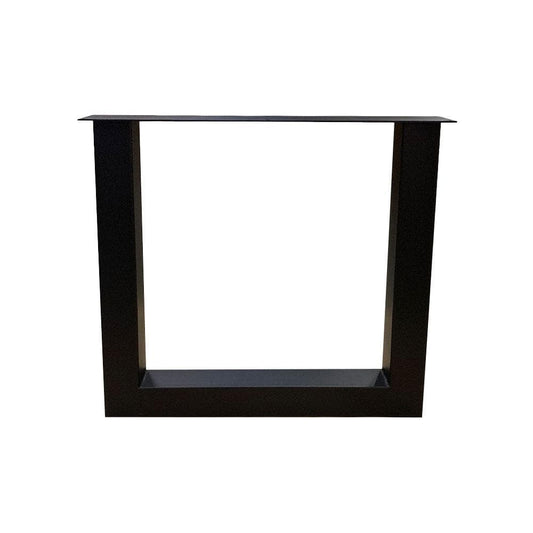 Stalen U tafelpoot zwart 76 bij 8 cm en hoogte 72 cm  (8 x 8 cm)