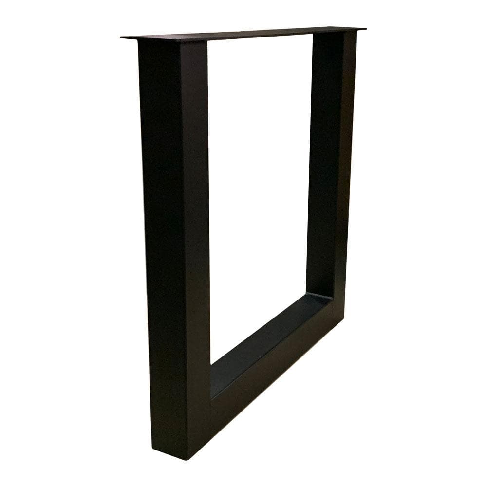 Stalen U tafelpoot zwart 76 bij 8 cm en hoogte 72 cm  (8 x 8 cm)