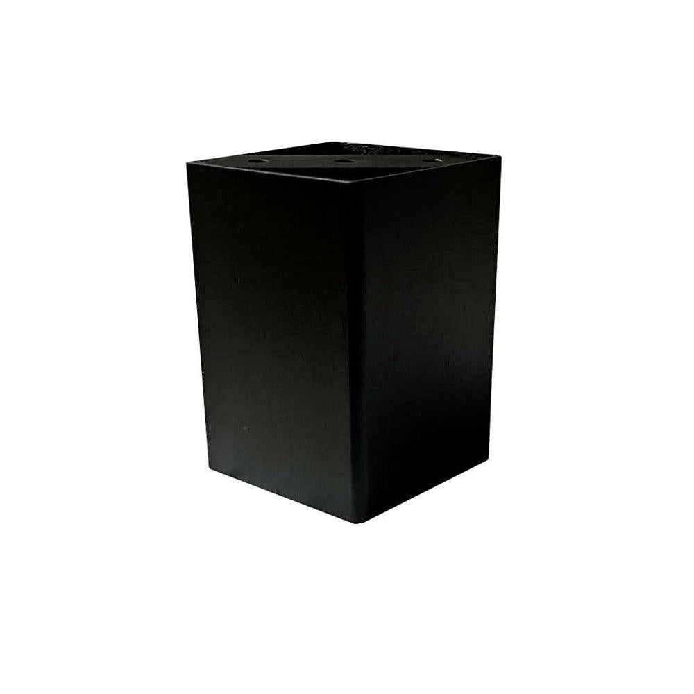Stalen meubelpoot zwart vierkant 8 bij 8 cm en hoogte 10 cm