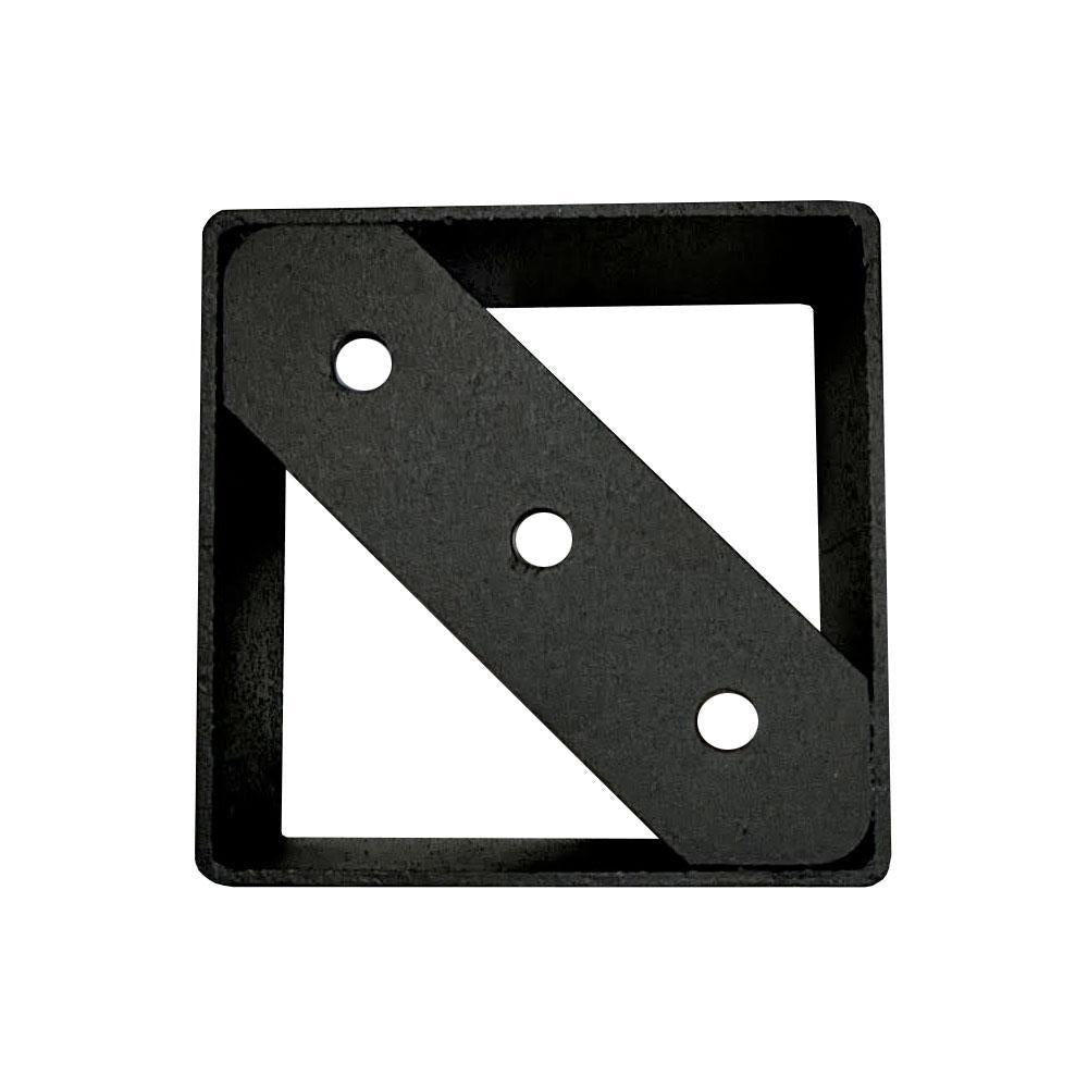 Stalen meubelpoot zwart vierkant 8 bij 8 cm en hoogte 10 cm