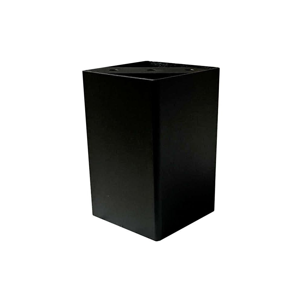 Stalen meubelpoot zwart vierkant 8 bij 8 cm en hoogte 13 cm