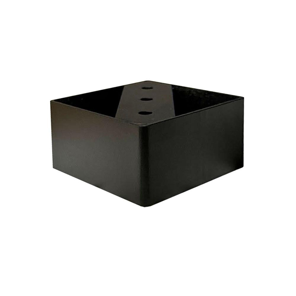 Stalen meubelpoot zwart vierkant 8 bij 8 cm en hoogte 5 cm
