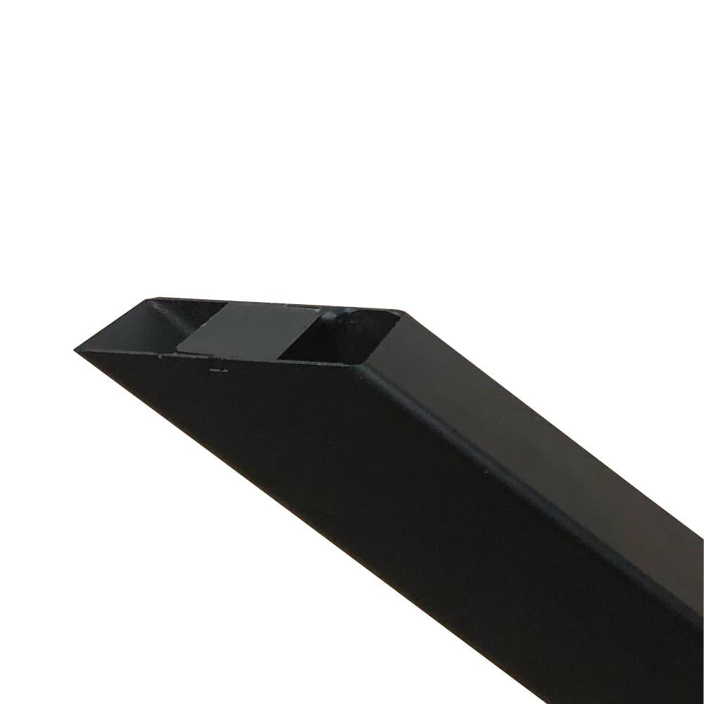 Set stalen X bankpoten / meubelpoten 54 bij 6 cm en hoogte 37,5 cm zwart (5 x 5 cm) - 2 stuks