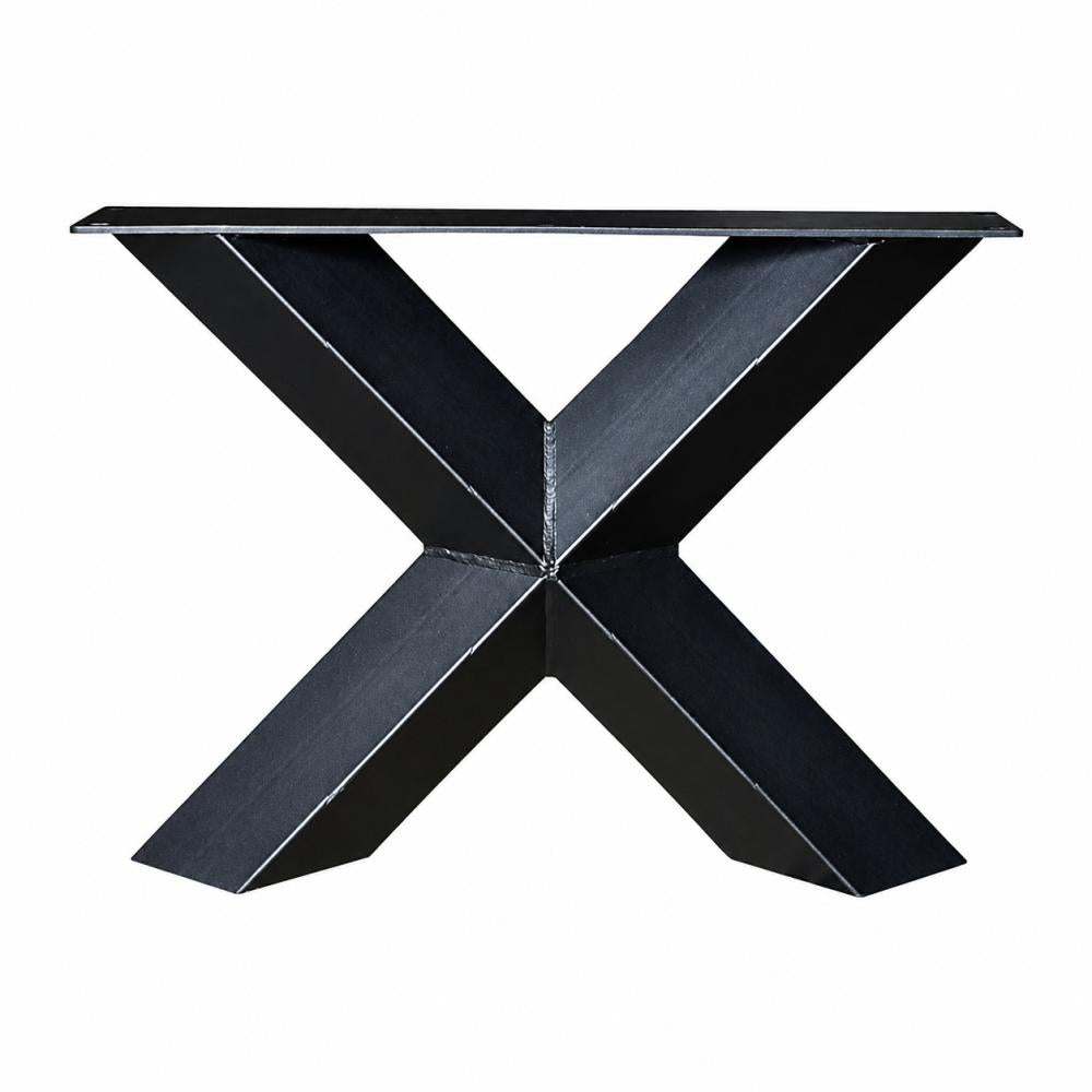 Stalen X-poot salon zwart 55 bij 8 cm en hoogte 40 cm  (8 x 8 cm) - 2 stuks