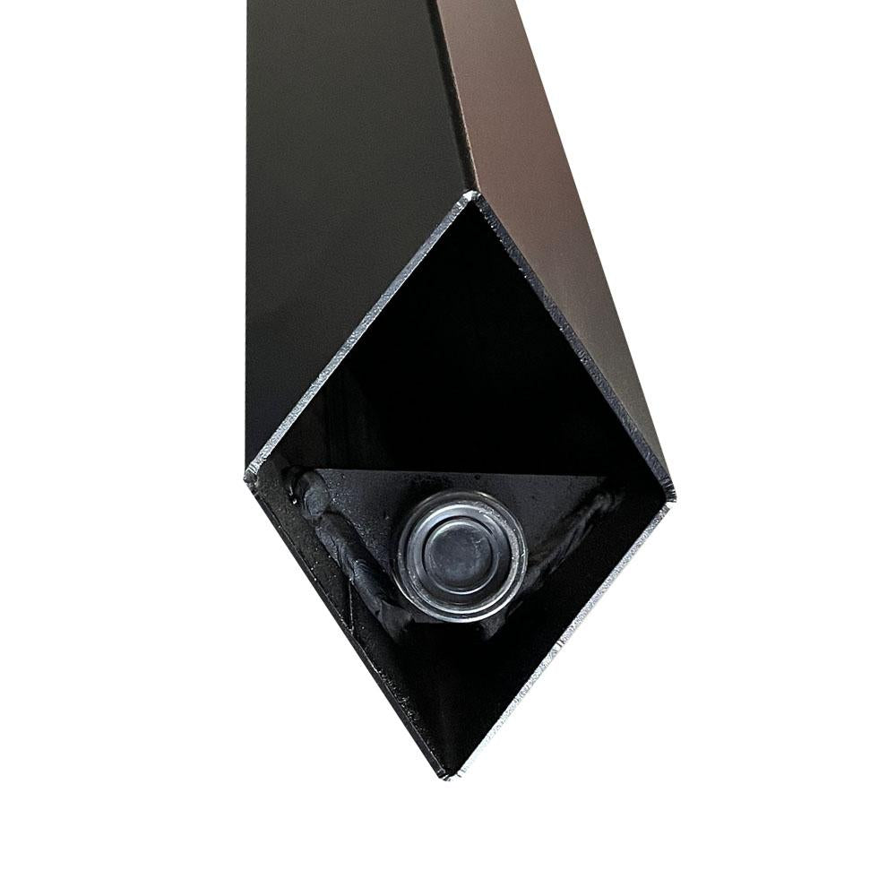 Stalen X tafelpoot diamant 78 bij 10,5 cm en hoogte 72 cm zwart (6 x 6 cm)