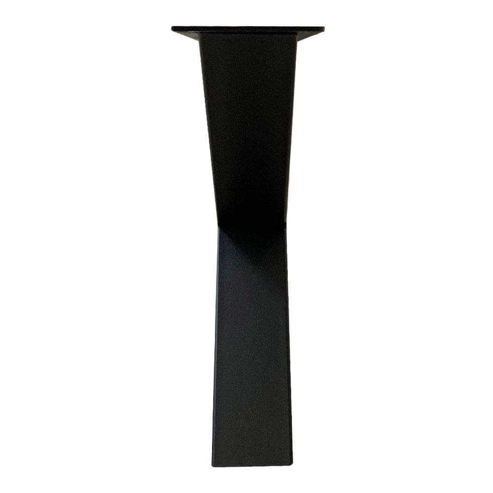Stalen X-poot salon 55 bij 8 cm en hoogte 40 cm zwart (8 x 8 cm) - 2 stuks