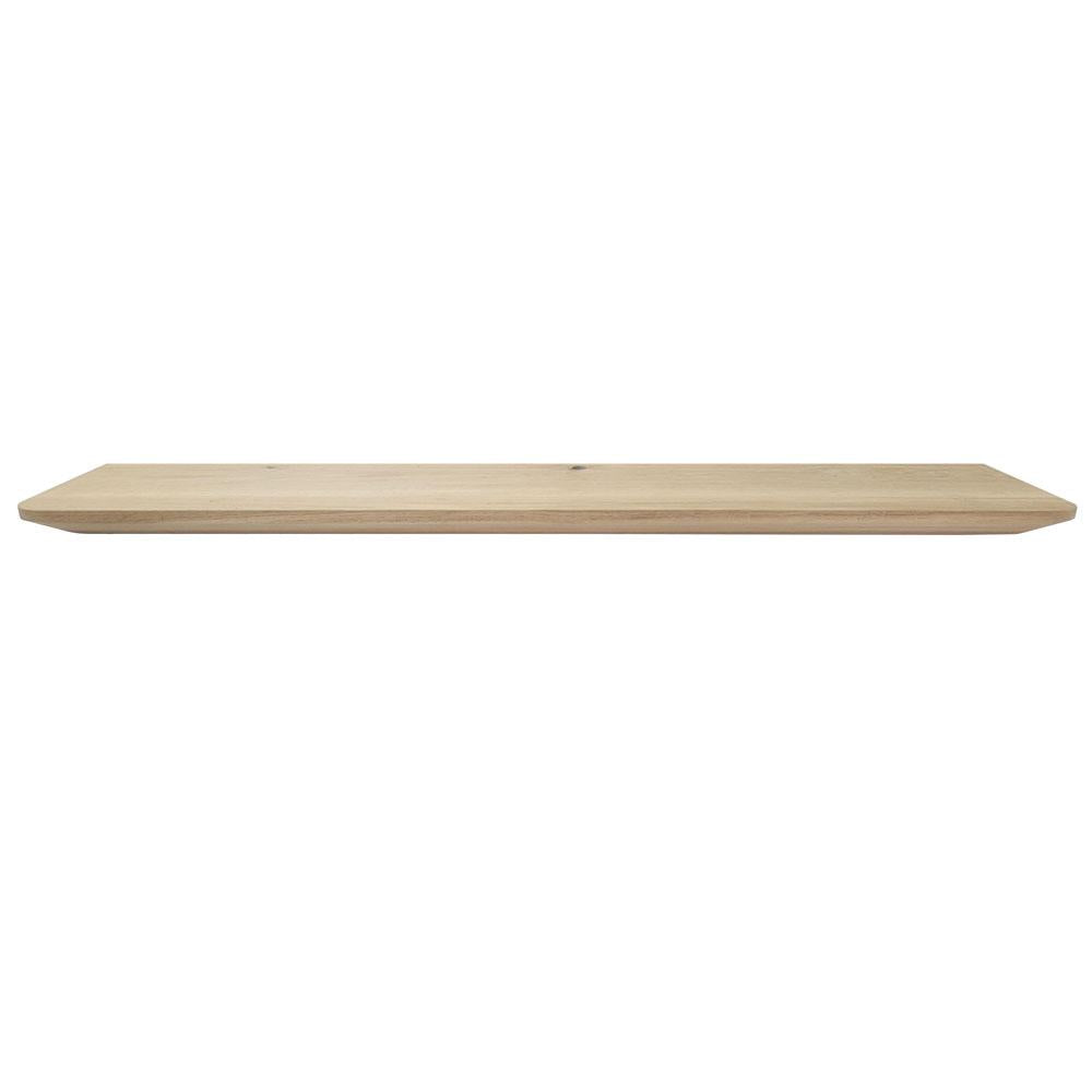 Wandplank eiken 100 bij 20 cm van 3 cm dik massief hout met verjongde facetrand - Zwevend te monteren