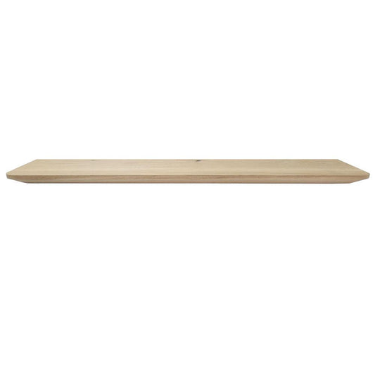 Wandplank eiken 100 bij 20 cm van 3 cm dik massief hout met verjongde facetrand - Zwevend te monteren