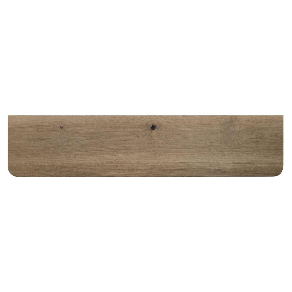 Wandplank eiken 100 bij 20 cm van 3 cm dik massief hout met verjongde facetrand - Zwevend te monteren