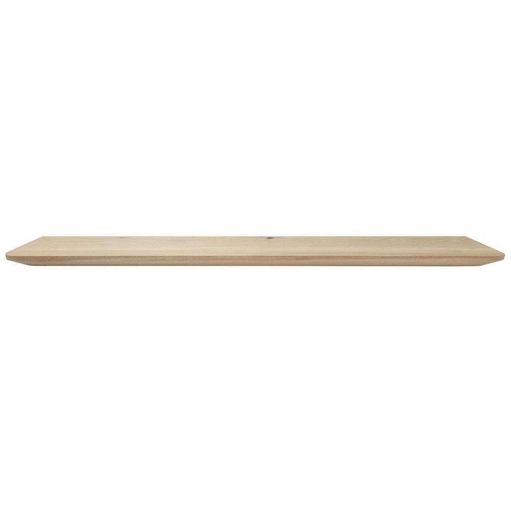 Wandplank eiken 120 bij 20 cm van 3 cm dik massief hout met verjongde facetrand - Zwevend te monteren
