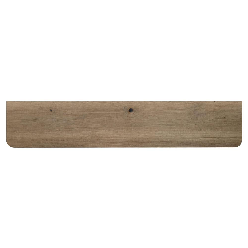 Wandplank eiken 120 bij 20 cm van 3 cm dik massief hout met verjongde facetrand - Zwevend te monteren