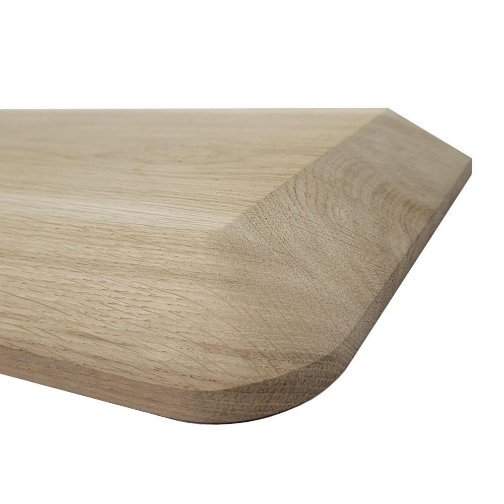 Wandplank eiken 170 bij 20 cm van 3 cm dik massief hout met verjongde facetrand - Zwevend te monteren