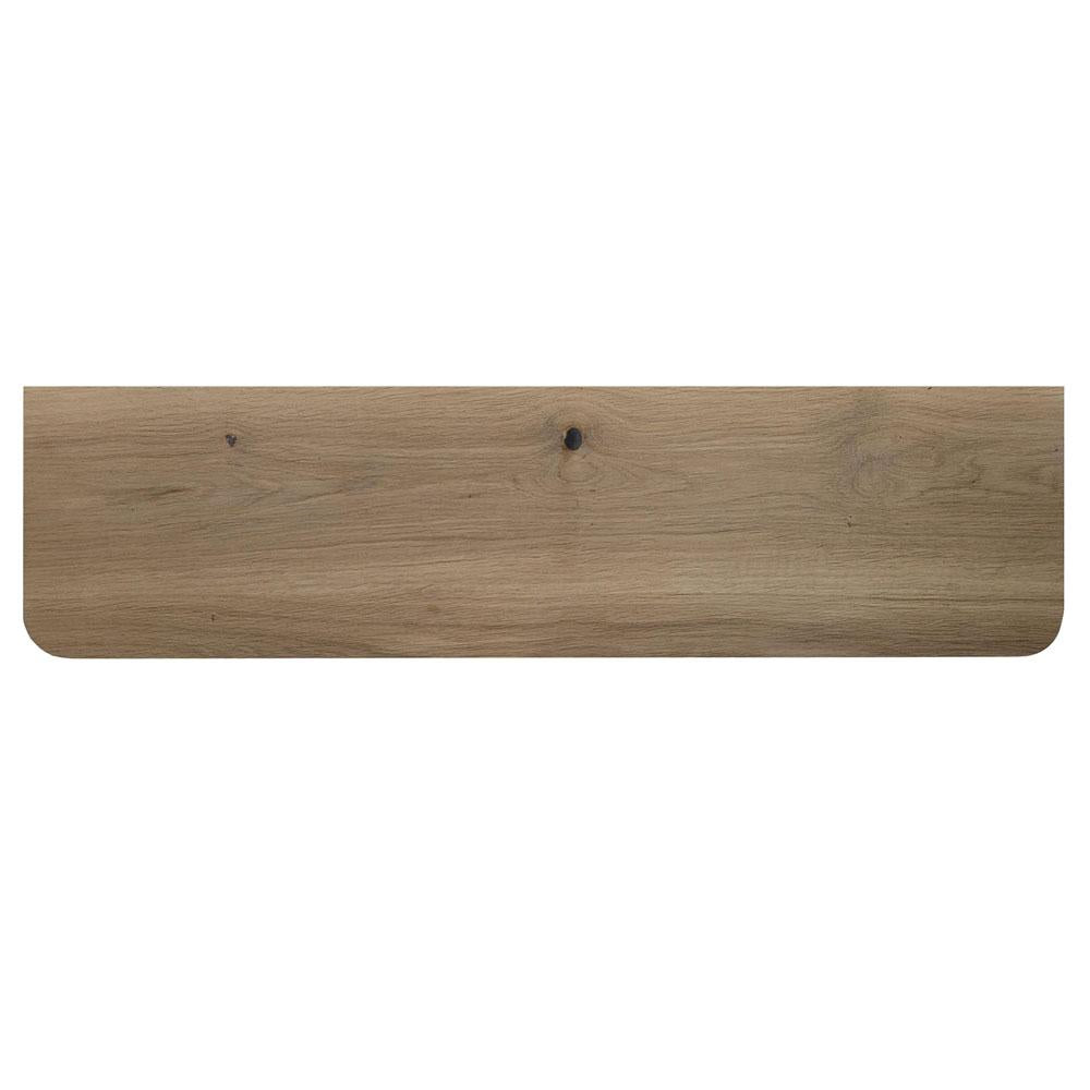 Wandplank eiken 80 bij 20 cm van 3 cm dik massief hout met verjongde facetrand - Zwevend te monteren